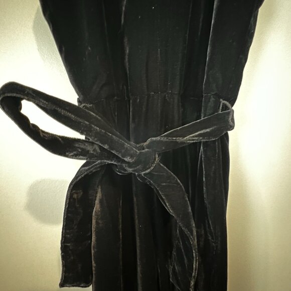 Gap Black Velvet Jumpsuit Size XS V-neck Belted Waist Wide Leg NWT $118 - Picture 6 of 13